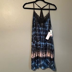 NWT Linea Donatella Sz Medium Turquoise Tie Die Nightie!